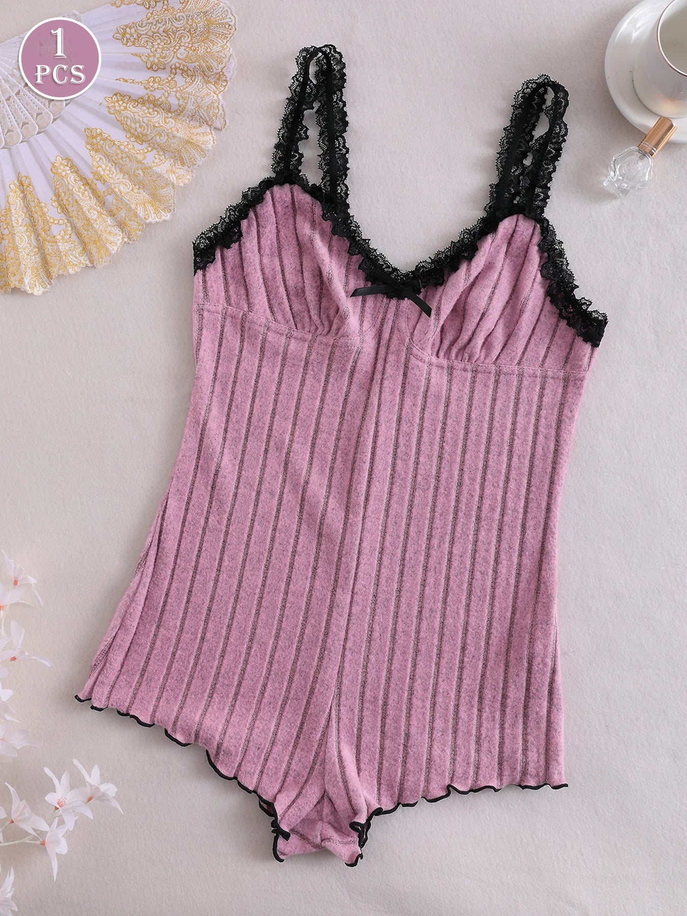 Pink Sleeveless One-piece Sleepwear