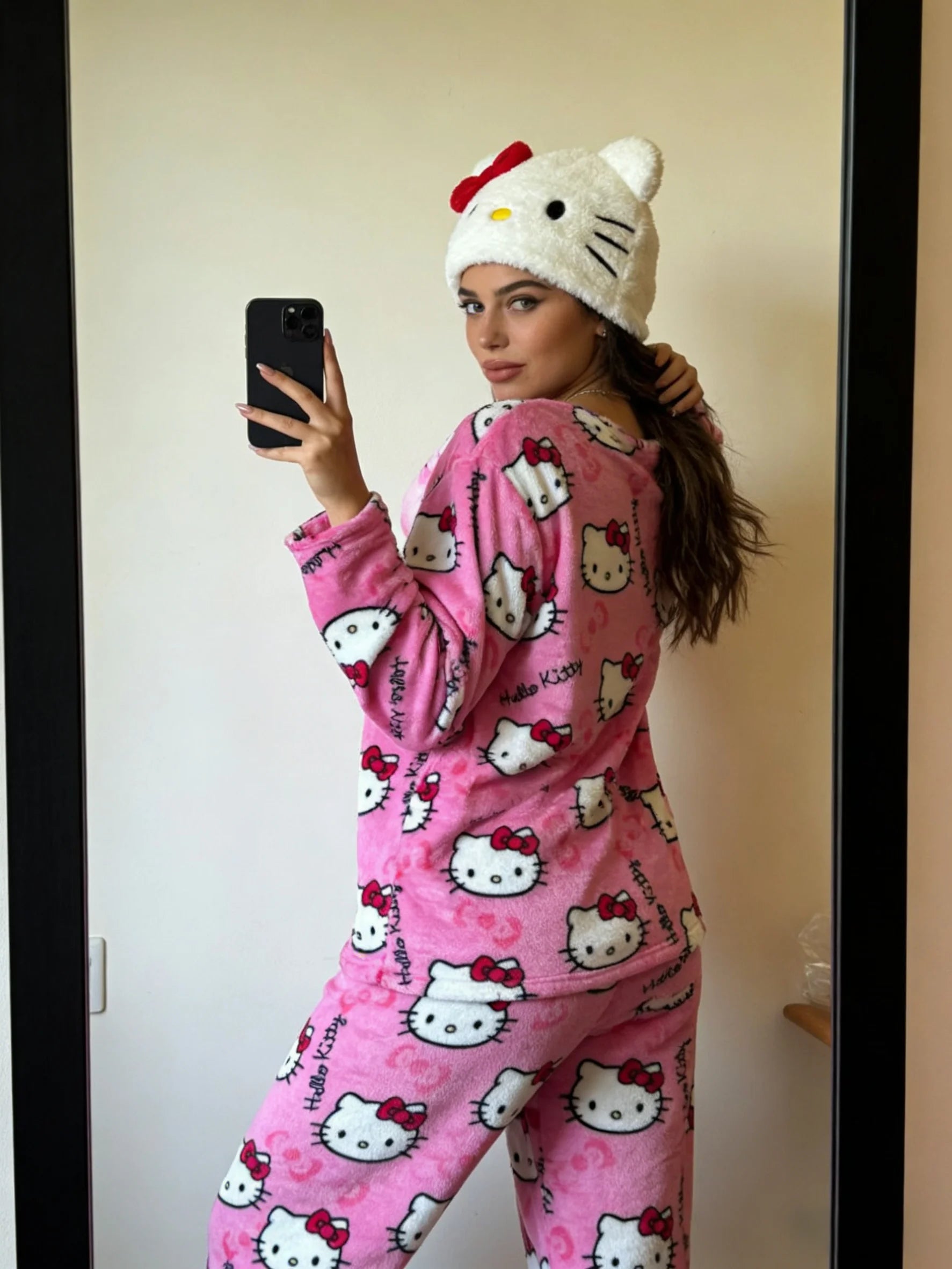 Pink Hello Kitty Flannel Lounge Set