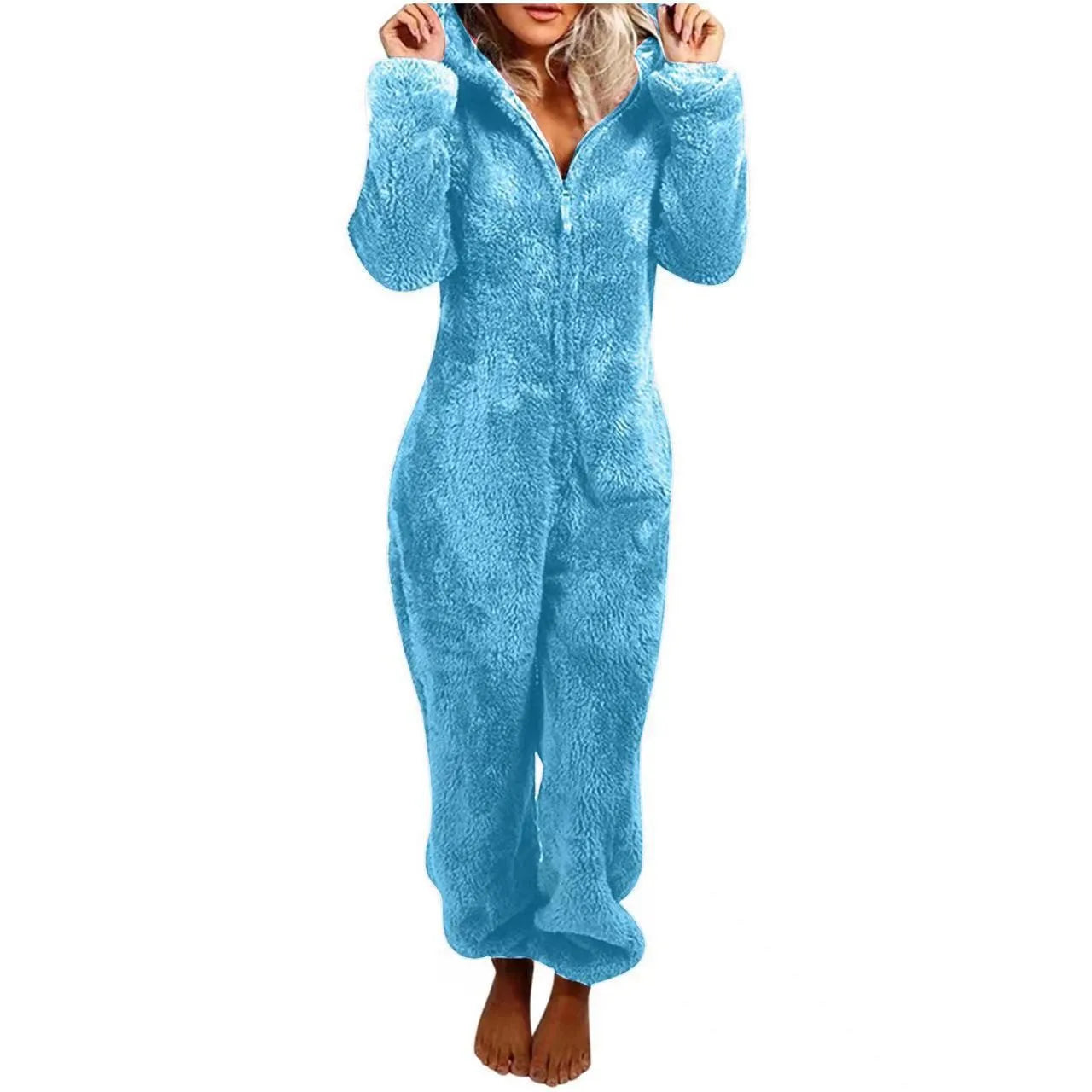 Plush Onesie Hooded Pajamas