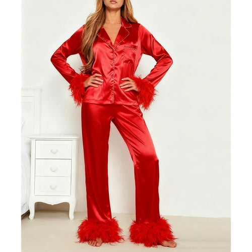Cloud Nine Feather Satin Pajama Set
