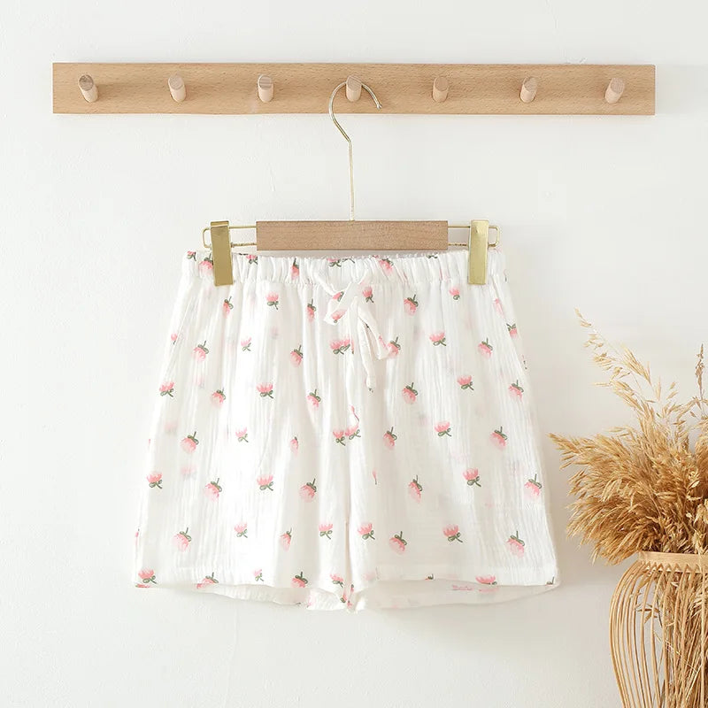 Cotton Pajamas Shorts Cotton Loose Fitting