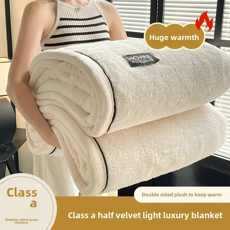 Woolen Thick Double-sided Fluffy Warm Blanket
