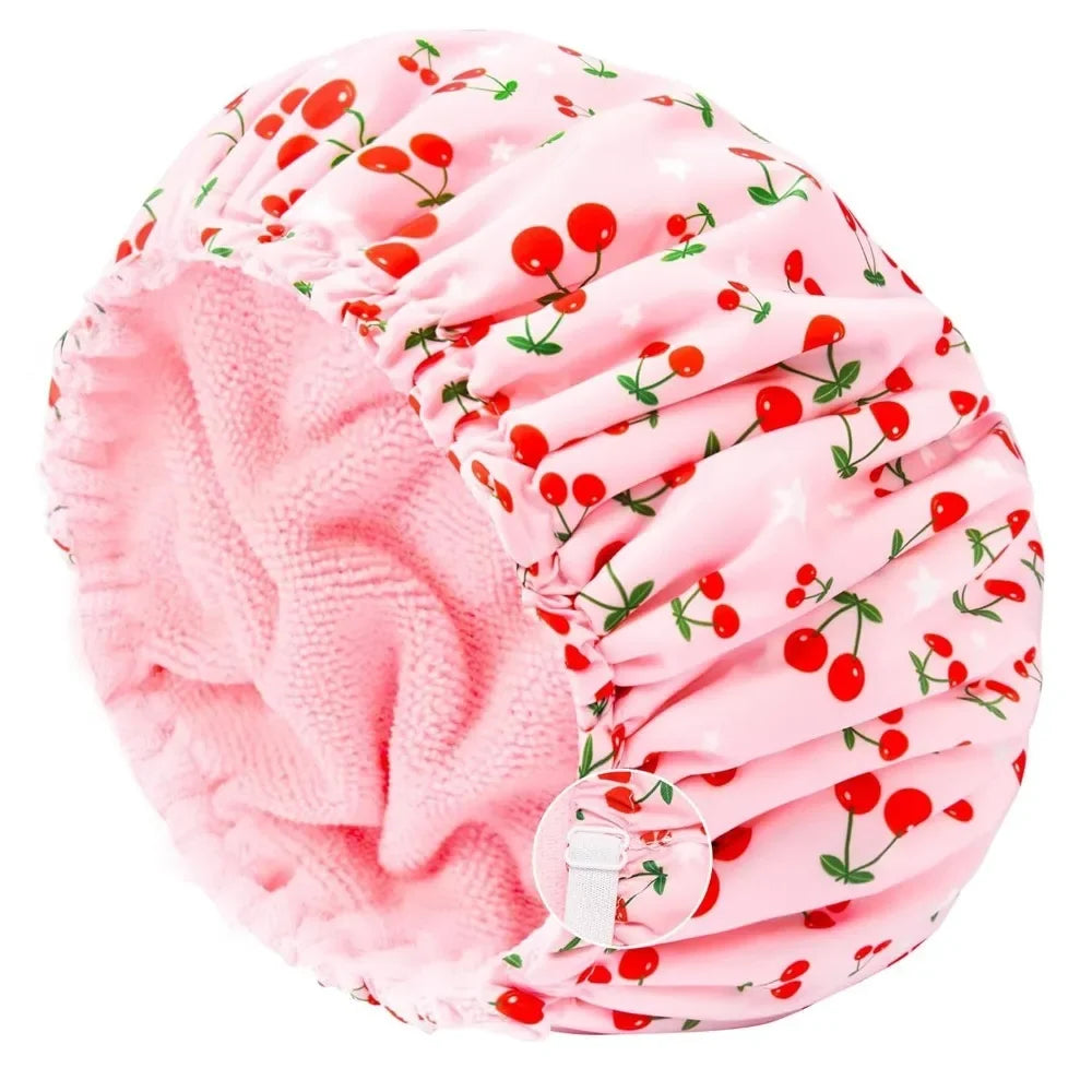 Waterproof 3 in 1 Shower Cap Adjustable Polyester Absorbent Ultra Fine Fiber Dry Cap