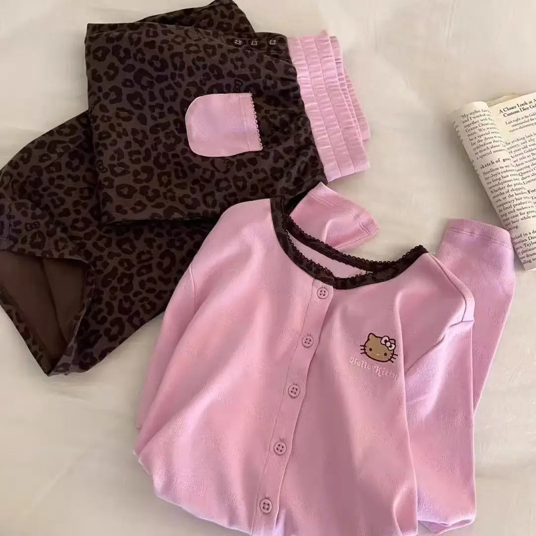 Pink Hello Kitty Kawaii Floral Print Set