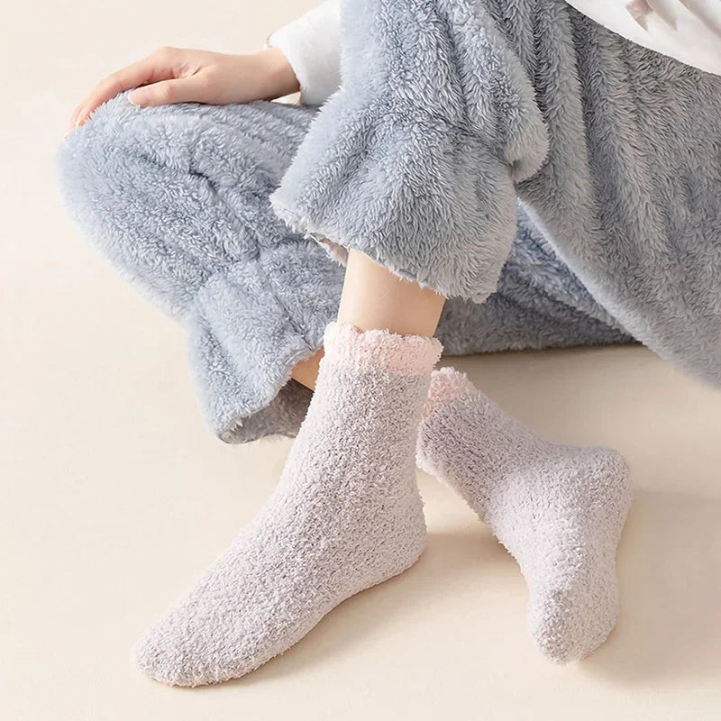 Fuzzy Cute Thick Thermal Fluffy Soft Sleeping Socks