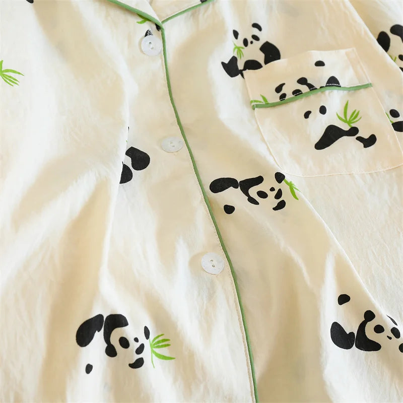 Cute Print Women's Pajamas Set Long Sleeve Tops and Pants Loungewear