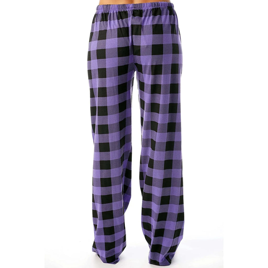Plaid Cotton Loose Ladies Pajama Pants