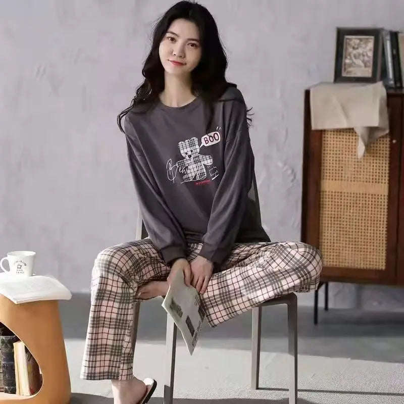 Loungewear Style Long Sleeved Pajamas