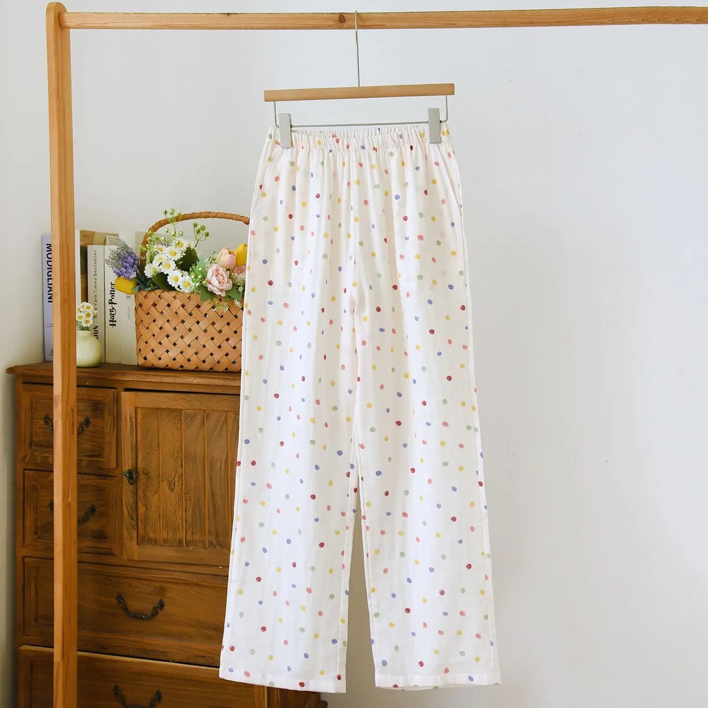 Women's Sleeper 100% Cotton Multi Color Printed Pants Casual Loose Bottoms