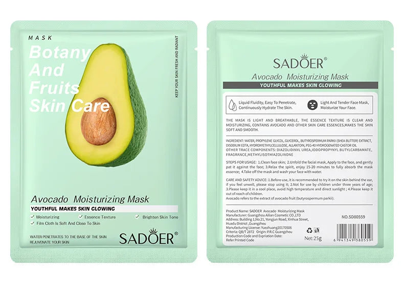 Natural Plant Face Mask Beauty Skincare Facial Masks Moisturizing Firming Hydrating Facial Mask Face Care Korean Cosmetics 8pcs