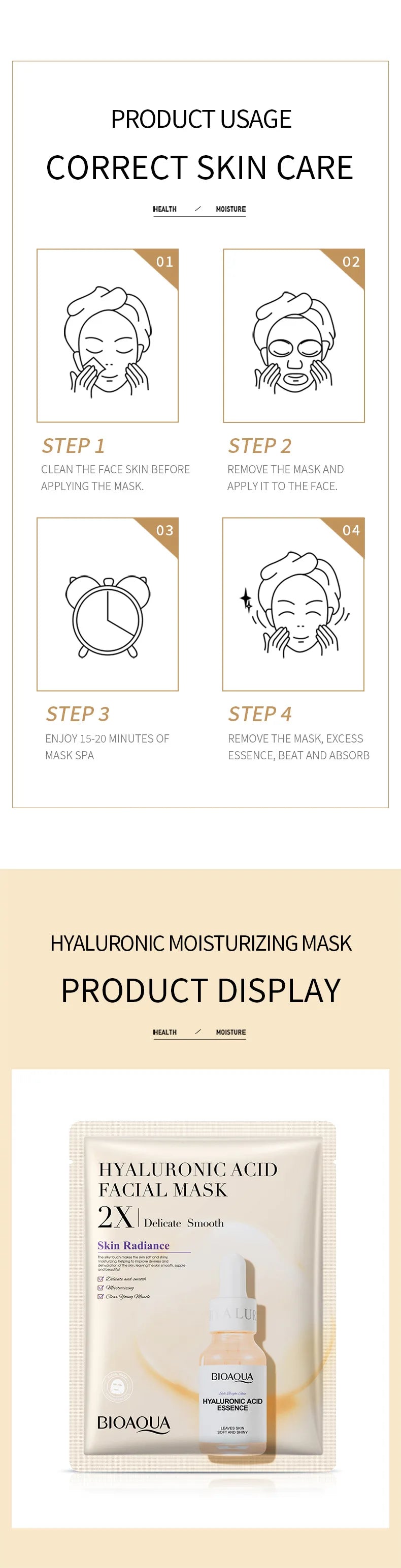 Collagen Face Mask VC Moisturizing Refreshing Sheet Masks Hyaluronic Acid Facial Mask Skin Care Products