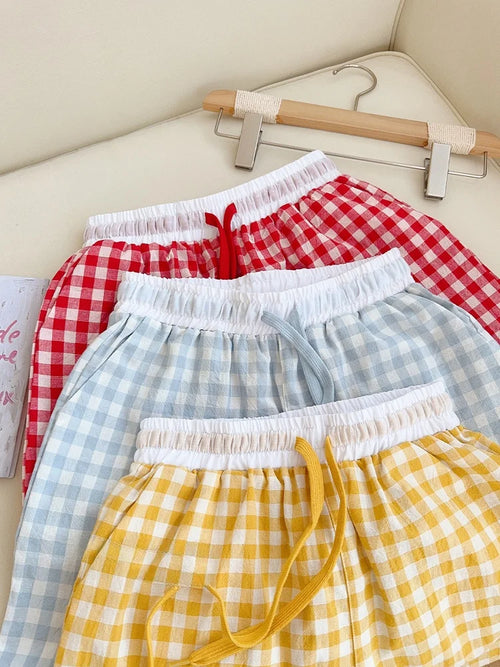 Cotton Flannel Wide Leg Leisure Pants Elastic Waist