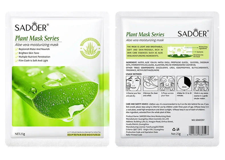 Natural Plant Face Mask Beauty Skincare Facial Masks Moisturizing Firming Hydrating Facial Mask Face Care Korean Cosmetics 8pcs