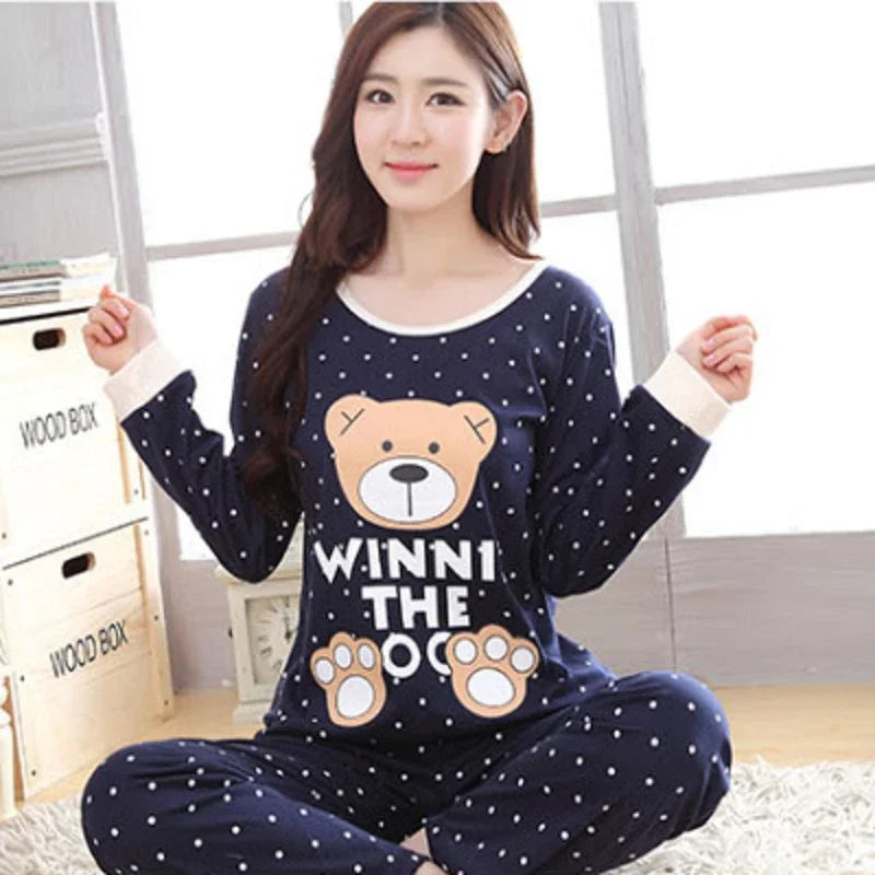 Round Neck Long Sleeve Pajamas