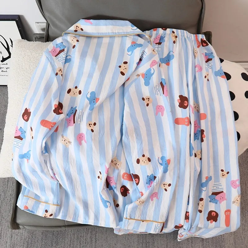Sweet Cartoon Print Harajuku Style Cute Fashion Two-piece Set
