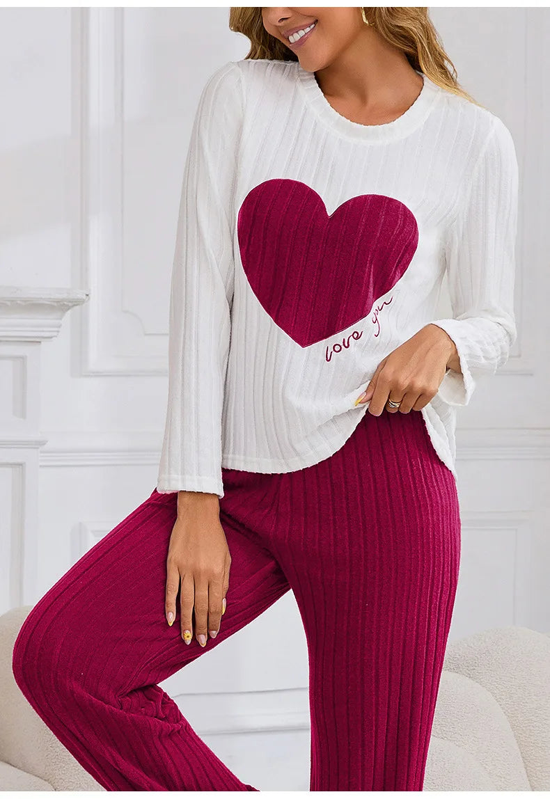 Women Casual and Comfortable Heart Shaped Home Clothes
