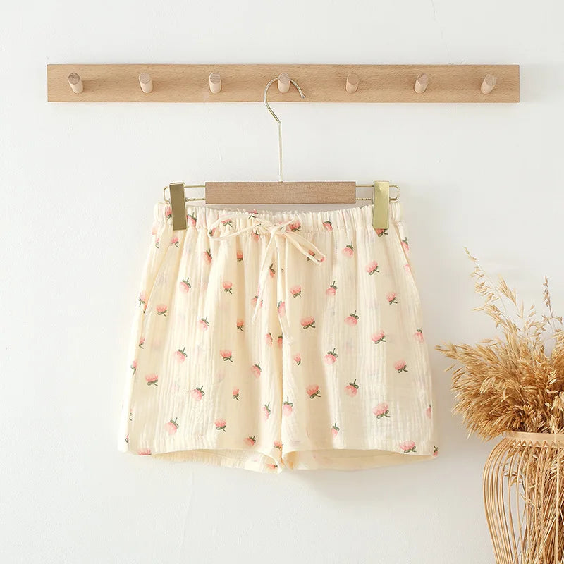 Cotton Pajamas Shorts Cotton Loose Fitting