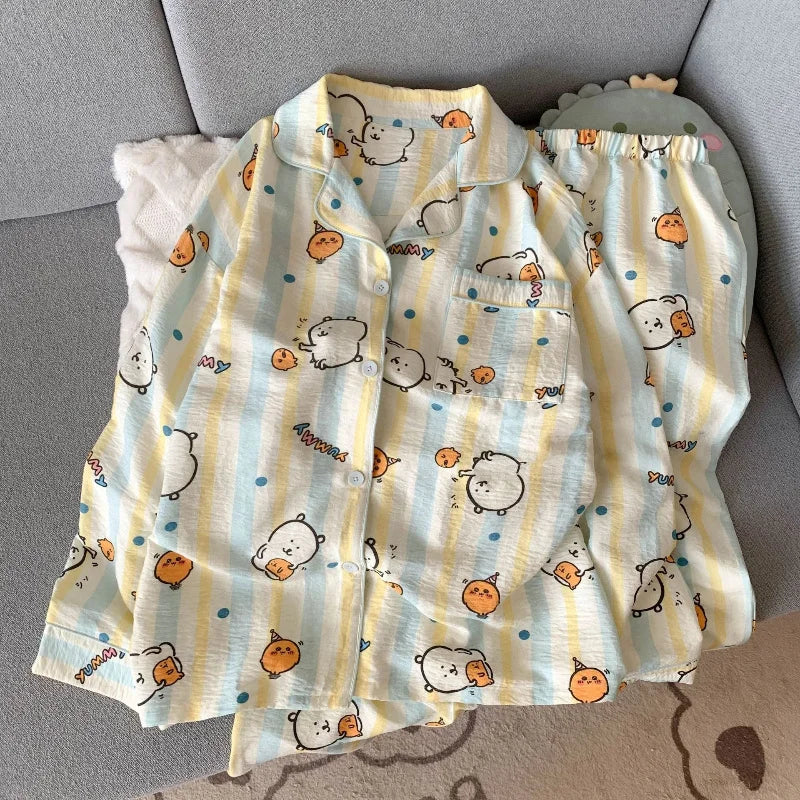 Joke Bear Yellow Pattern Cute Long-sleeves & Trousers (Copy)