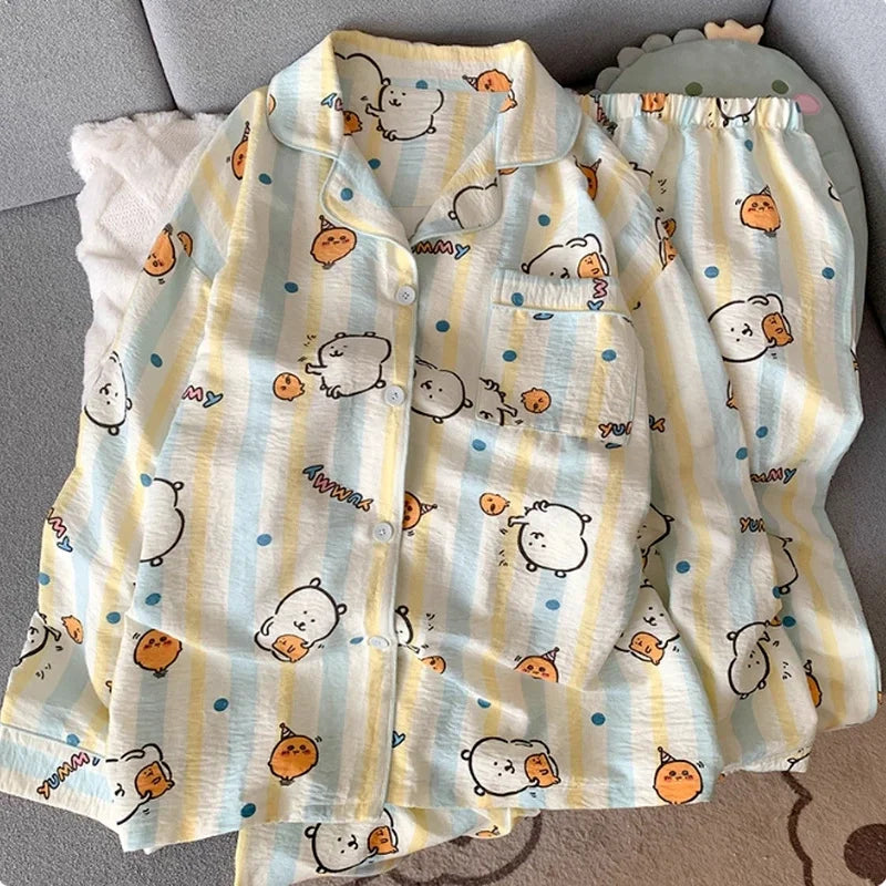 Joke Bear Yellow Pattern Cute Long-sleeves & Trousers (Copy)