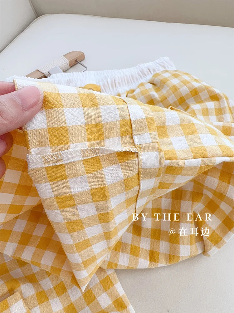 Cotton Flannel Wide Leg Leisure Pants Elastic Waist