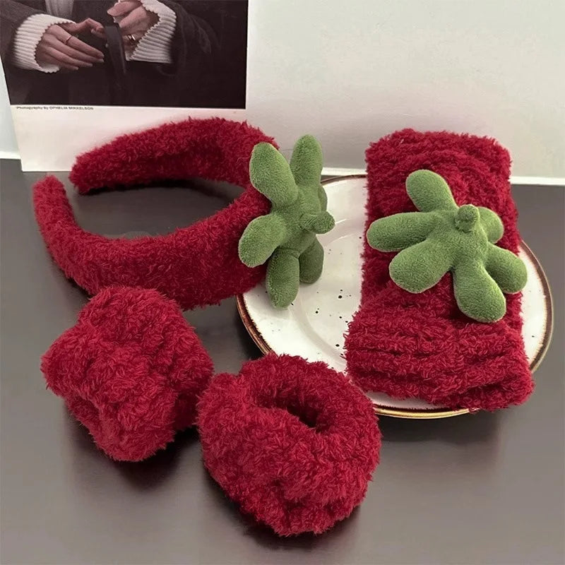 Fruits and Animal Ears Cartoons Face Wash Hair Bands 2pcs/set