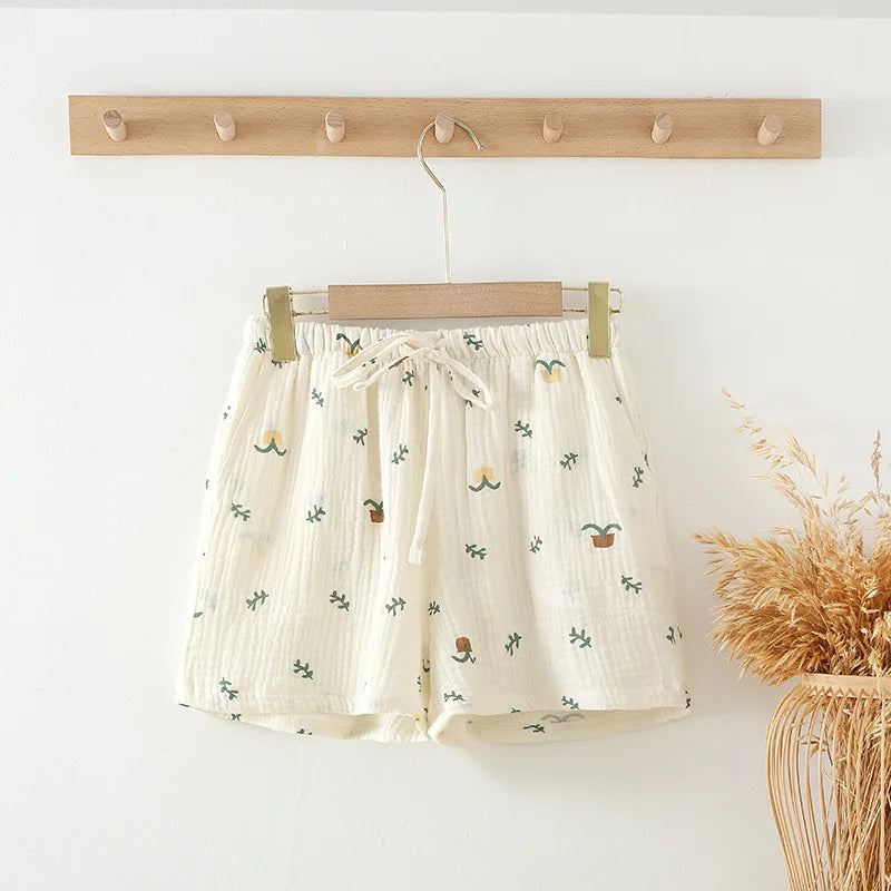Cotton Pajamas Shorts Cotton Loose Fitting