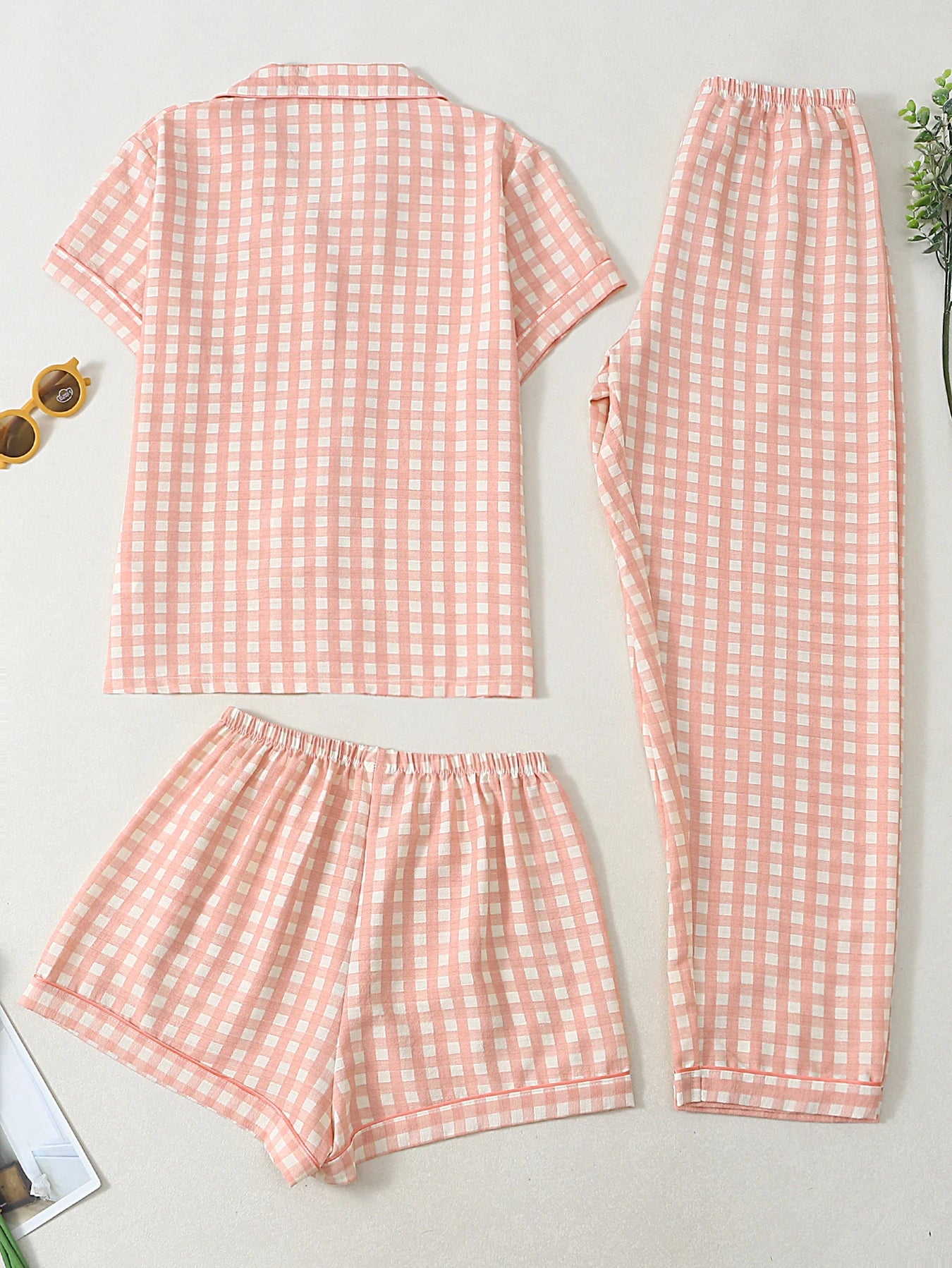 Spring Cute Short Sleeve Shorts Pants 3 Piece Set