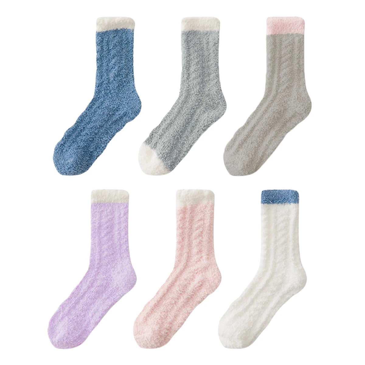 Pairs of Fuzzy Soft Cozy Fluffy Slipper Plush Socks
