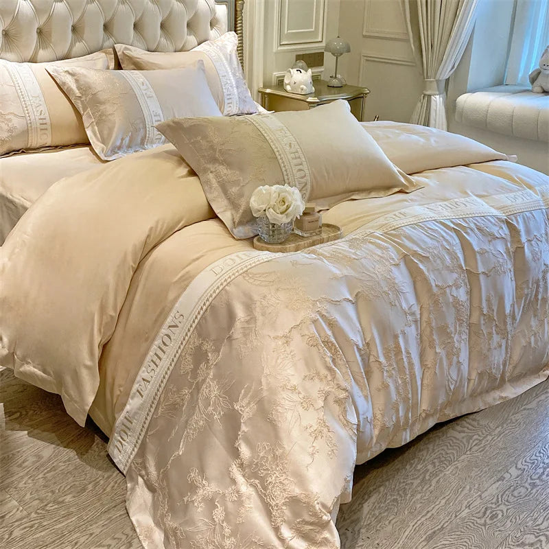 Light Luxury Skin-Friendly Cotton Four-Piece Set, High-End Quilt Cover Bedding