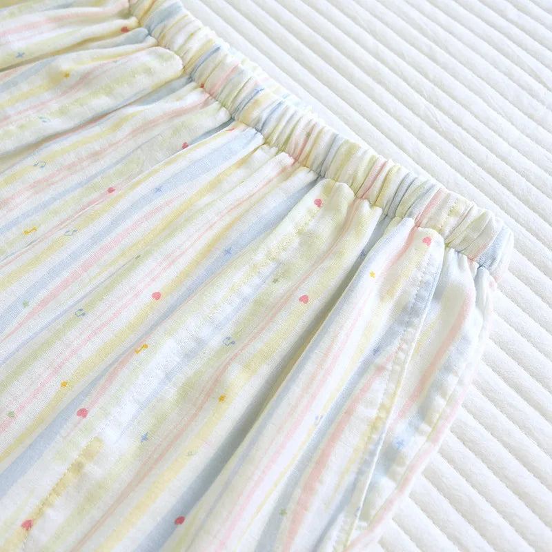Women's Sleeper 100% Cotton Multi Color Printed Pants Casual Loose Bottoms