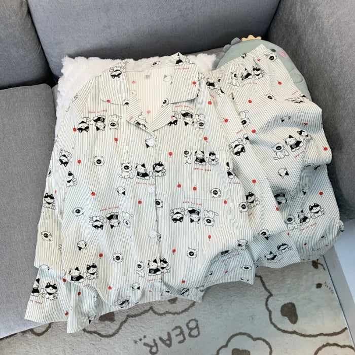 Sweet Cute Cartoon Pajamas Set