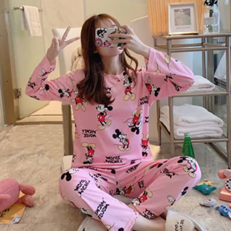 Ladies Variety of Styles Long-sleeved Long Pants Comfortable Pajamas
