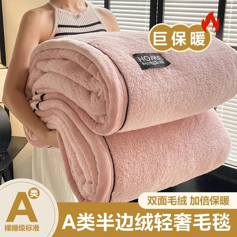 Woolen Thick Double-sided Fluffy Warm Blanket