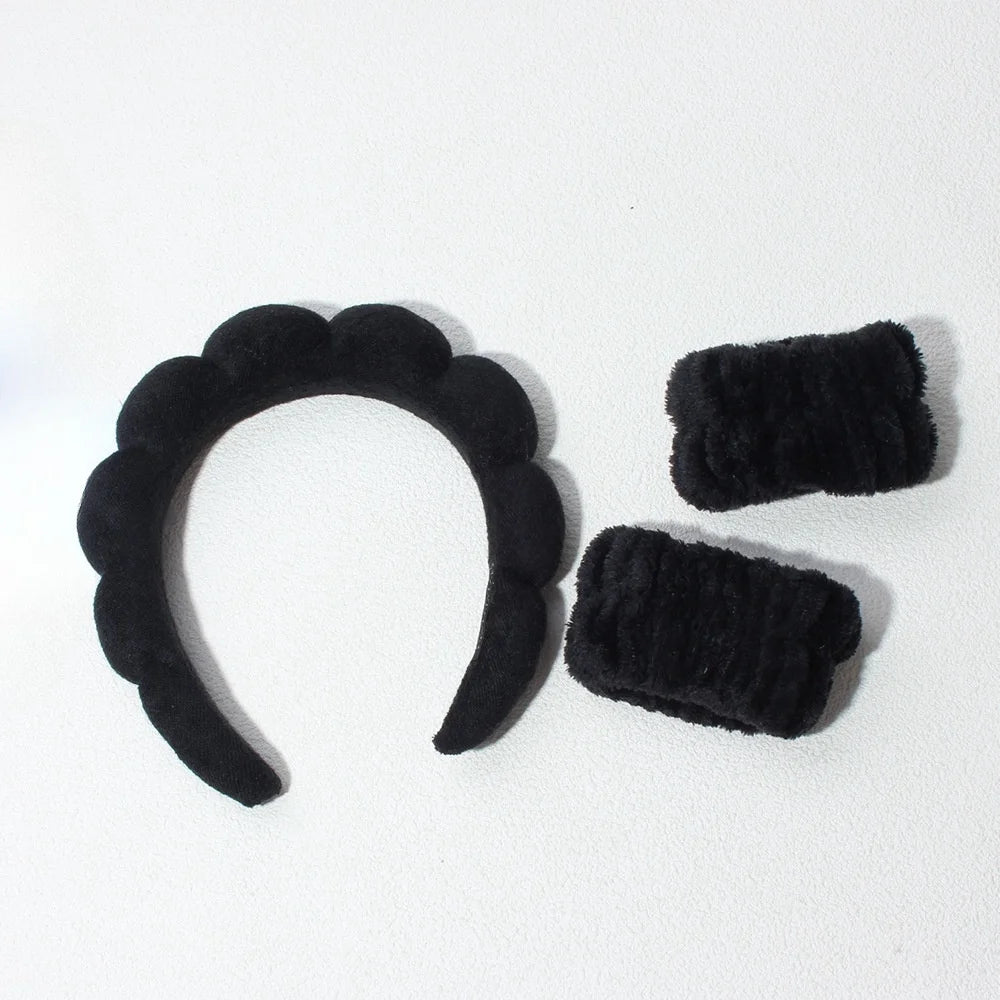 Stylish Washing Headband Set Wristbands Scrunchies