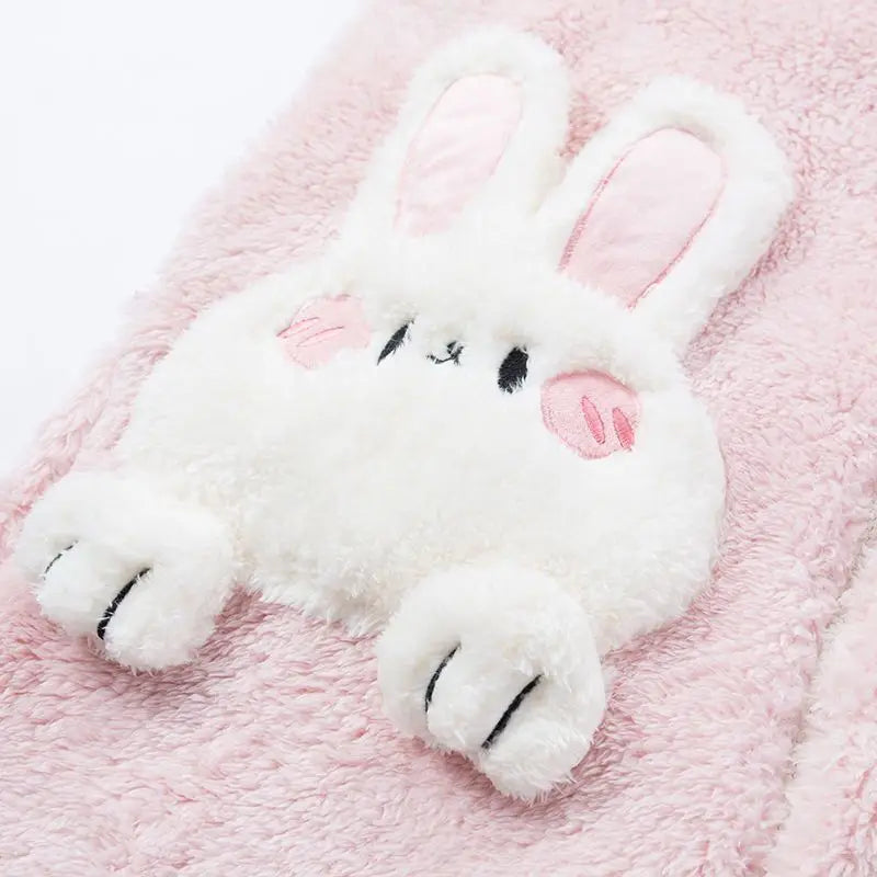 Kawaii Velvet Cute Rabbit Kigurumi Unicorn Cartoon Hooded Onesies