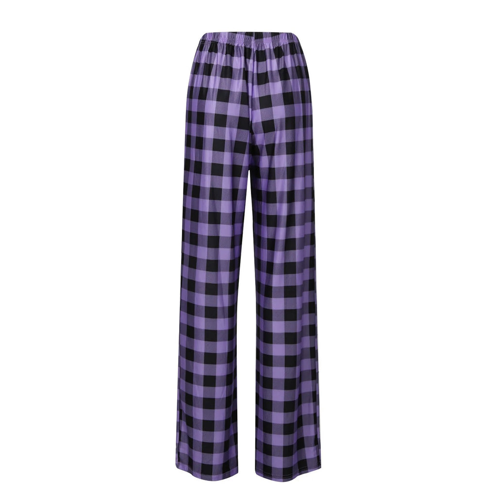 Plaid Cotton Loose Ladies Pajama Pants