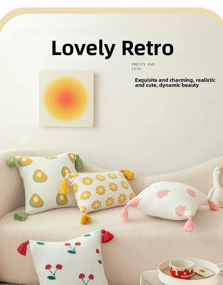 Tussle Style Plush Pillowcase Flower & Fruit Patterns