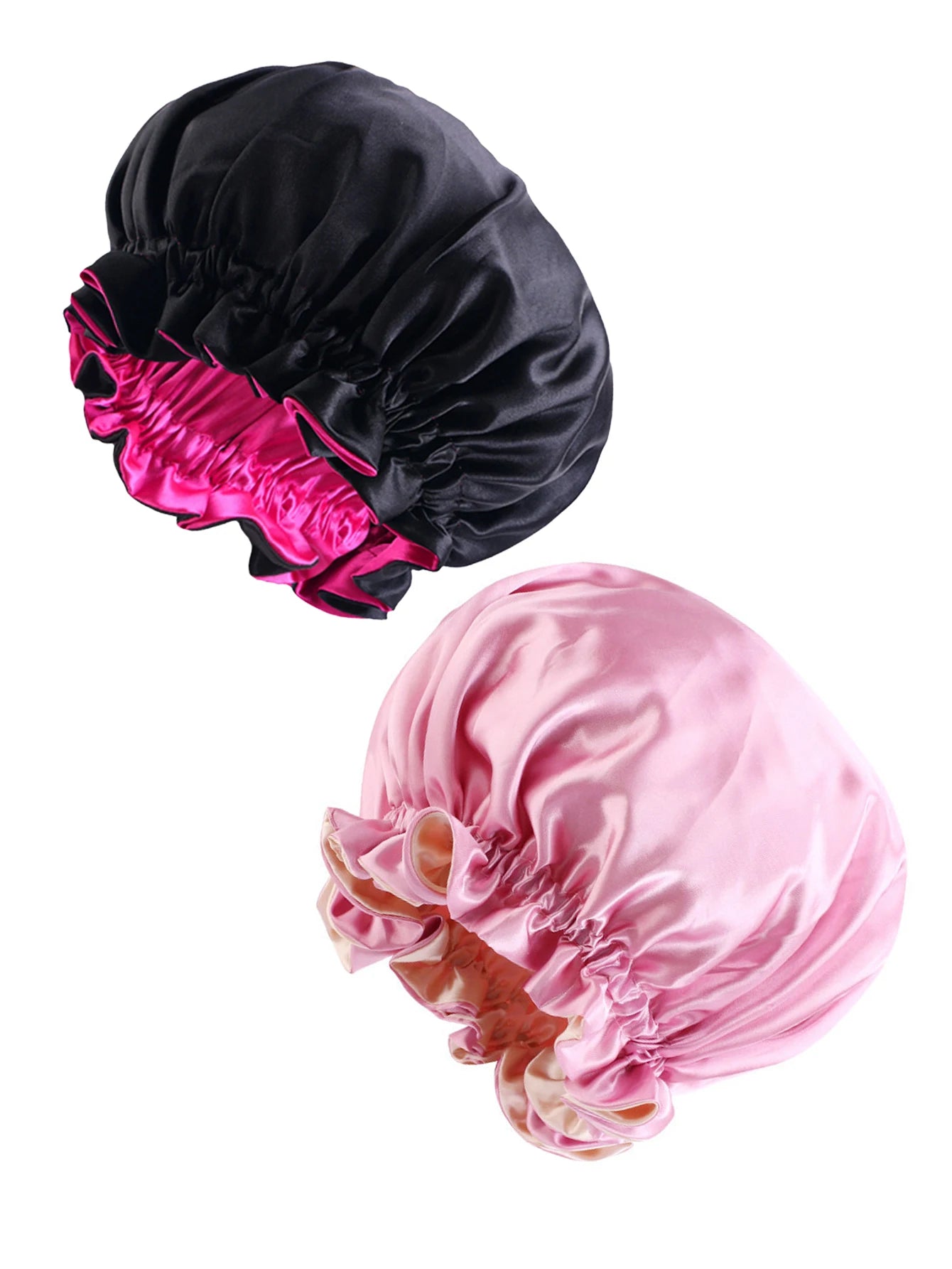 Double Layer Reversible Two Tone Satin Hat Silk Bonnet for Sleeping
