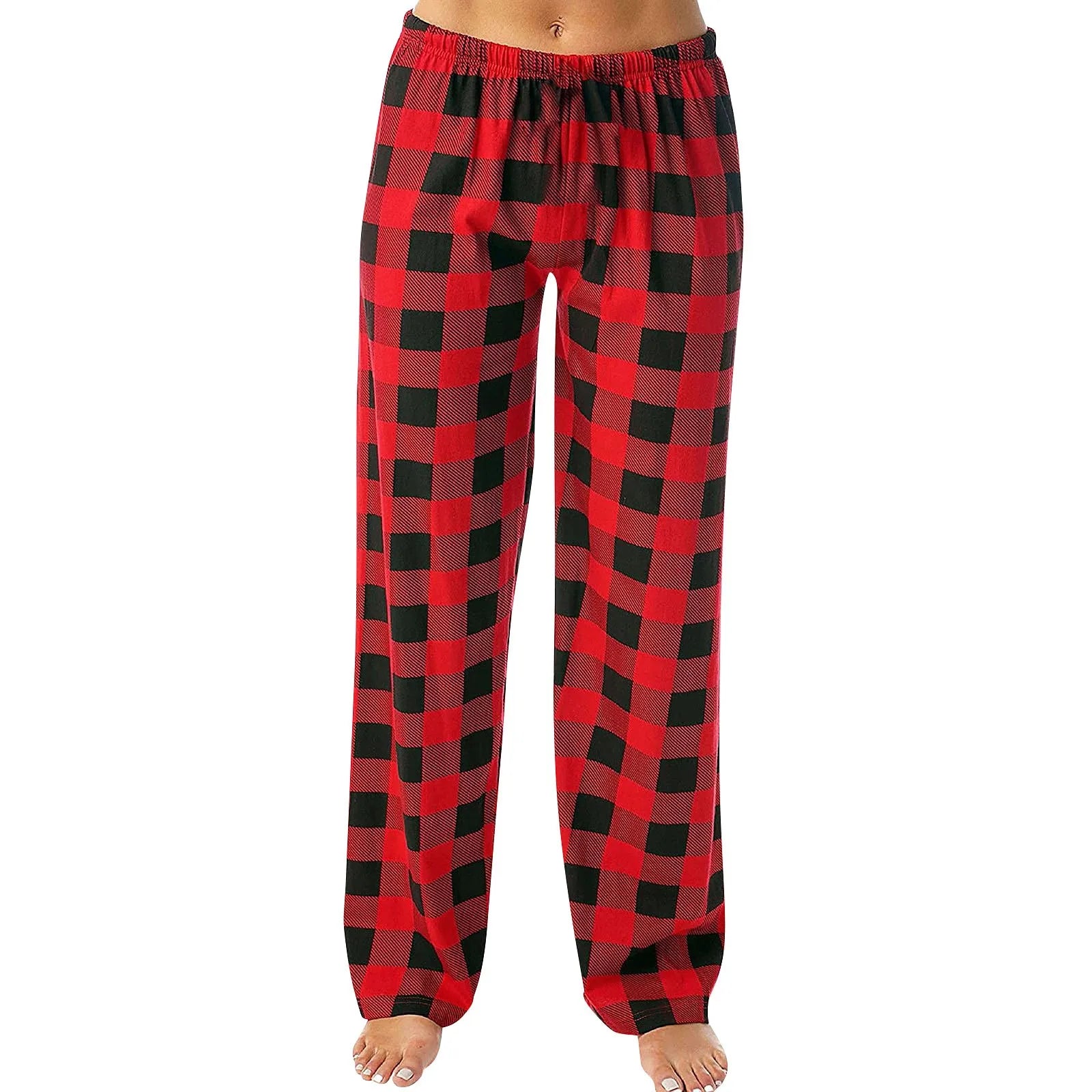 Plaid Cotton Loose Ladies Pajama Pants