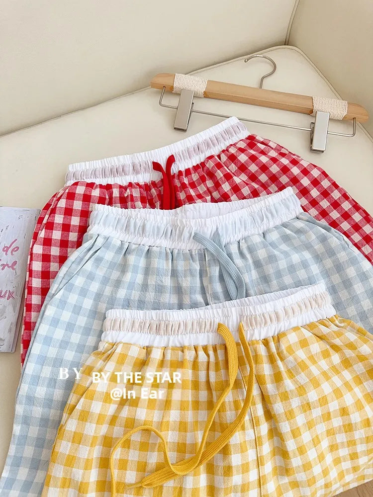 Cotton Flannel Wide Leg Leisure Pants Elastic Waist