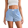 Loungewear Solid Elastic Waist Wide Leg Pajamas Boxers Shorts with Pockets