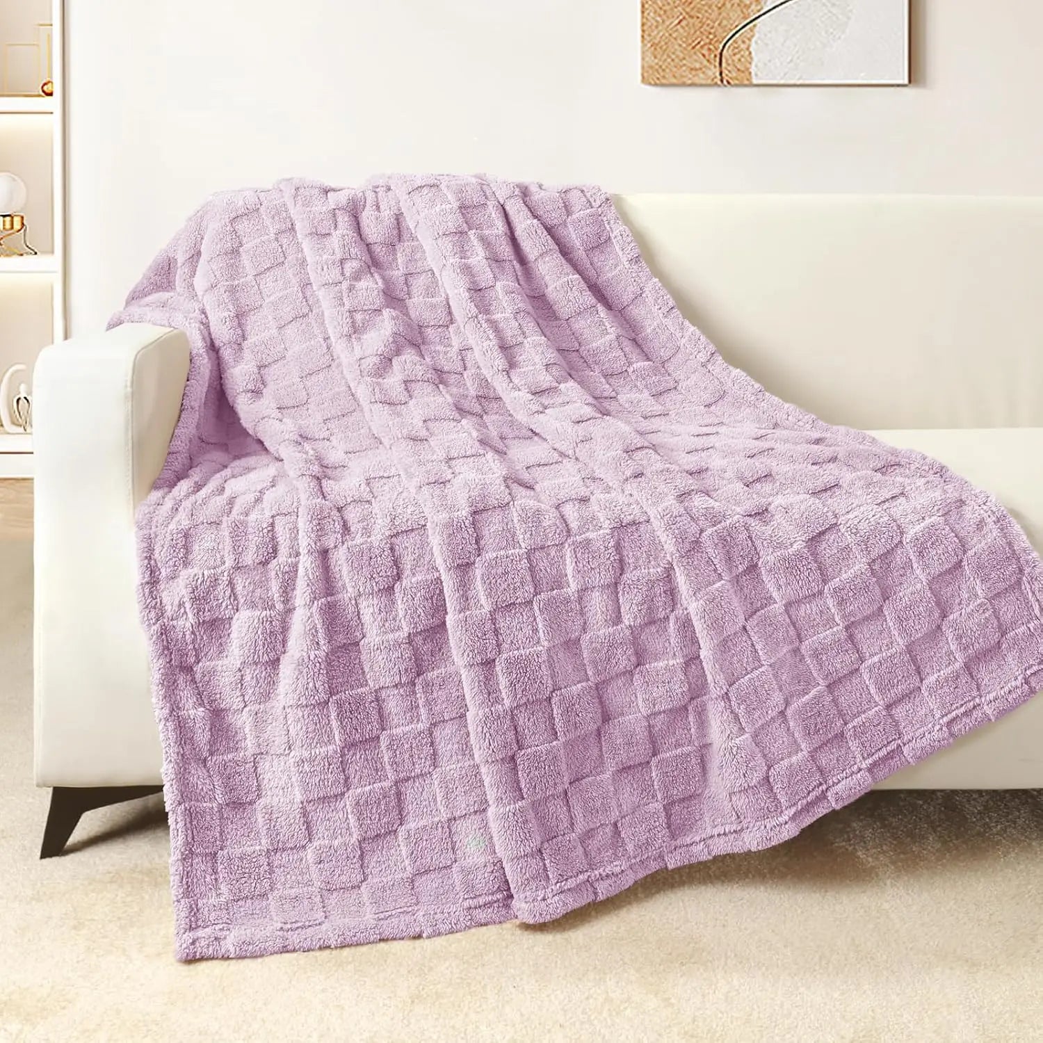 Thick Checkered Fleece Blanket