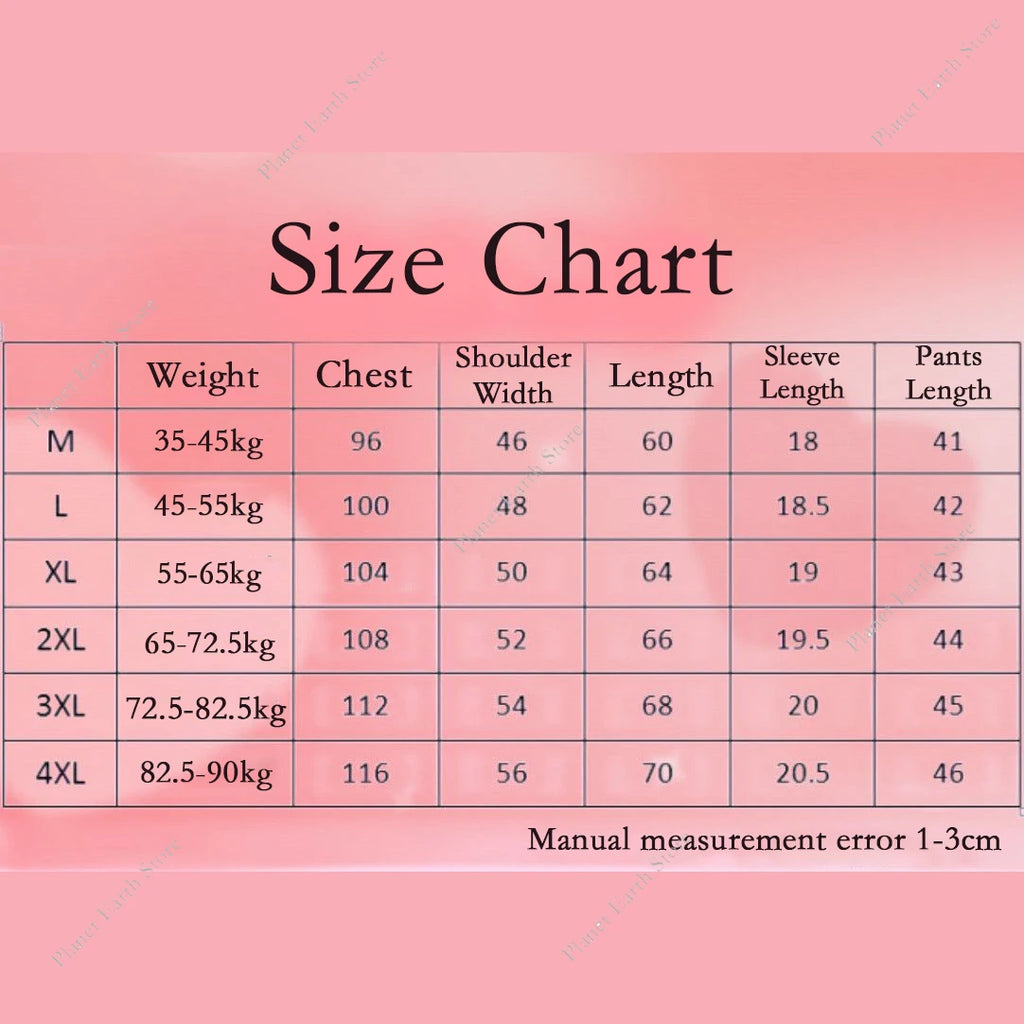Pajama 2Pcs/Sets Short Tops and Shorts with Chest Pad