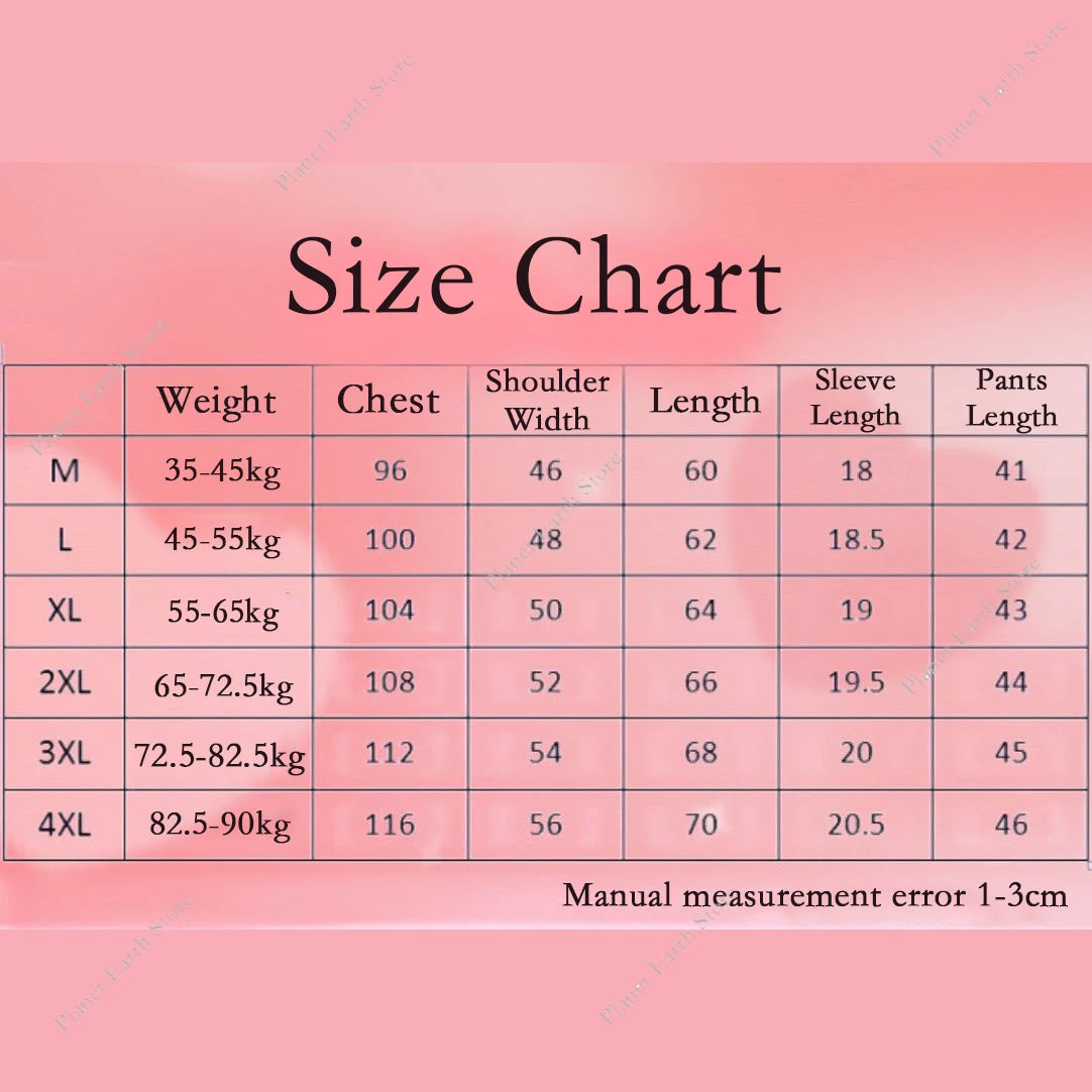 Pajama 2Pcs/Sets Short Tops and Shorts with Chest Pad