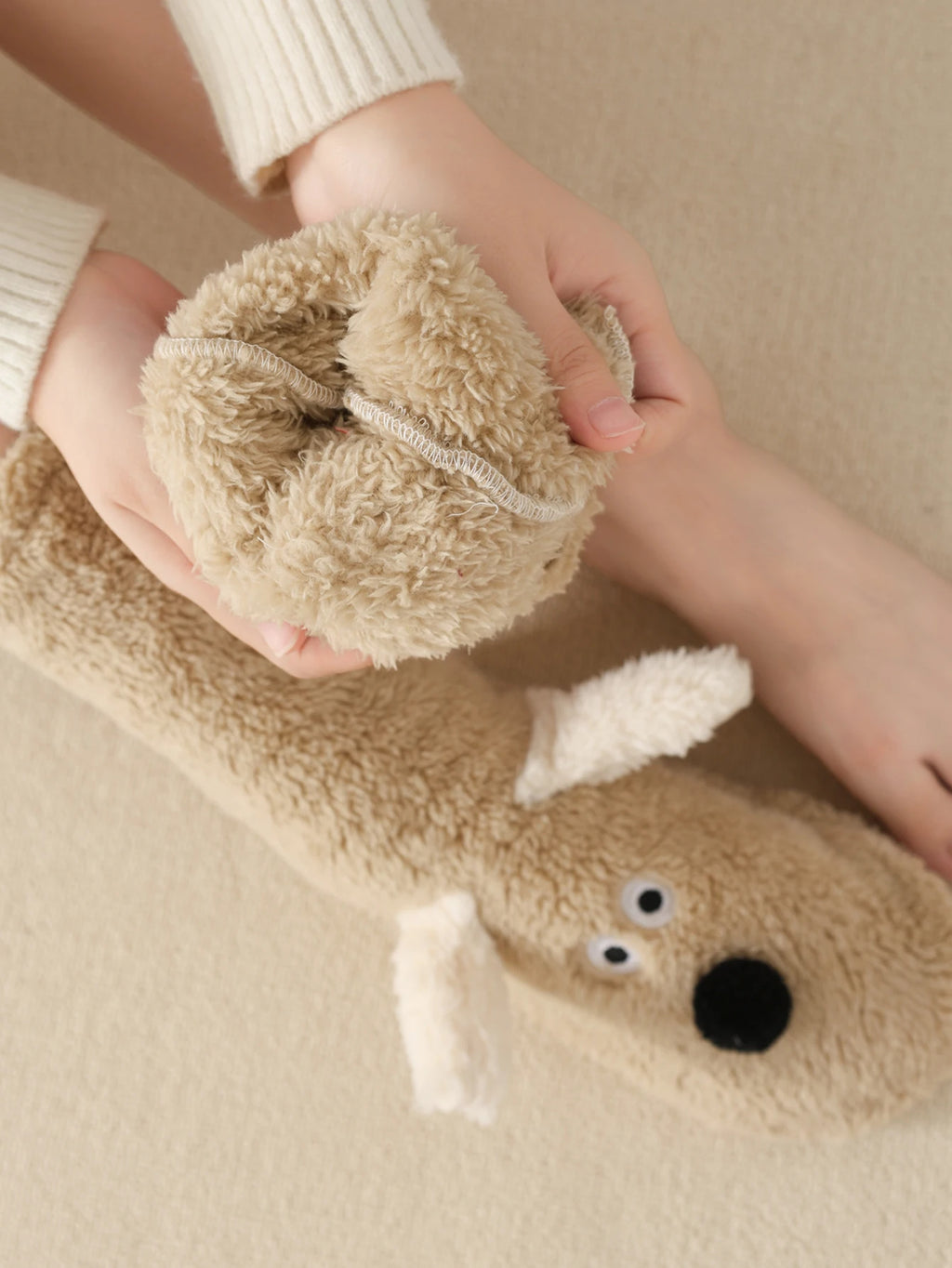 Fluffy Adorable Puppy Plush Cartoon Crew Socks