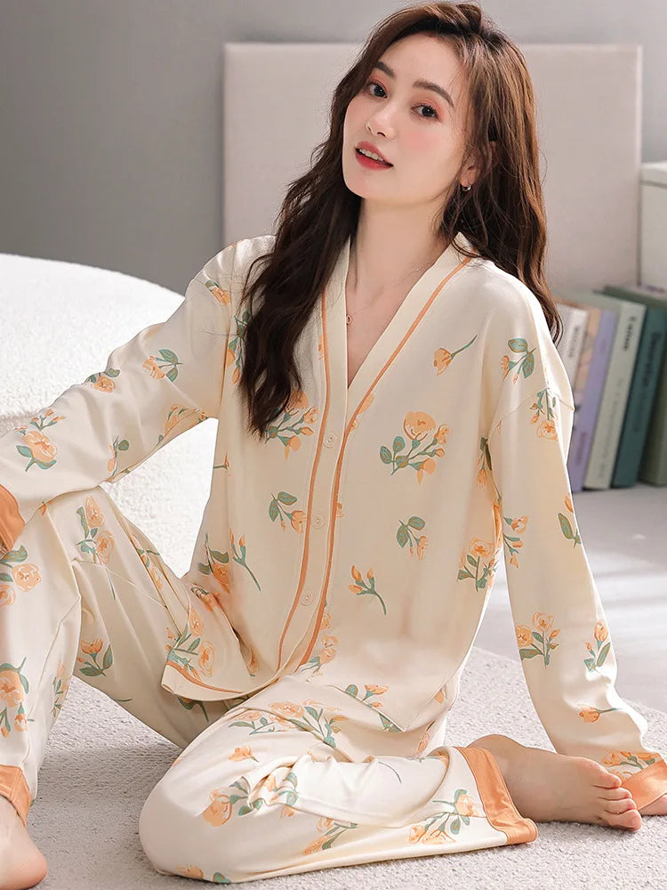 Women's Long-Sleeved Homewear Autumn and Winter Models Homewear Suit