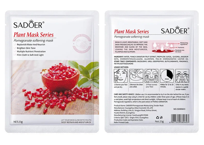 Natural Plant Face Mask Beauty Skincare Facial Masks Moisturizing Firming Hydrating Facial Mask Face Care Korean Cosmetics 8pcs