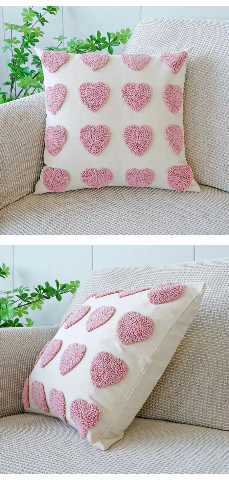 Sweet Velvet Jacquard Embroidery Throw Sofa Pillow Cover