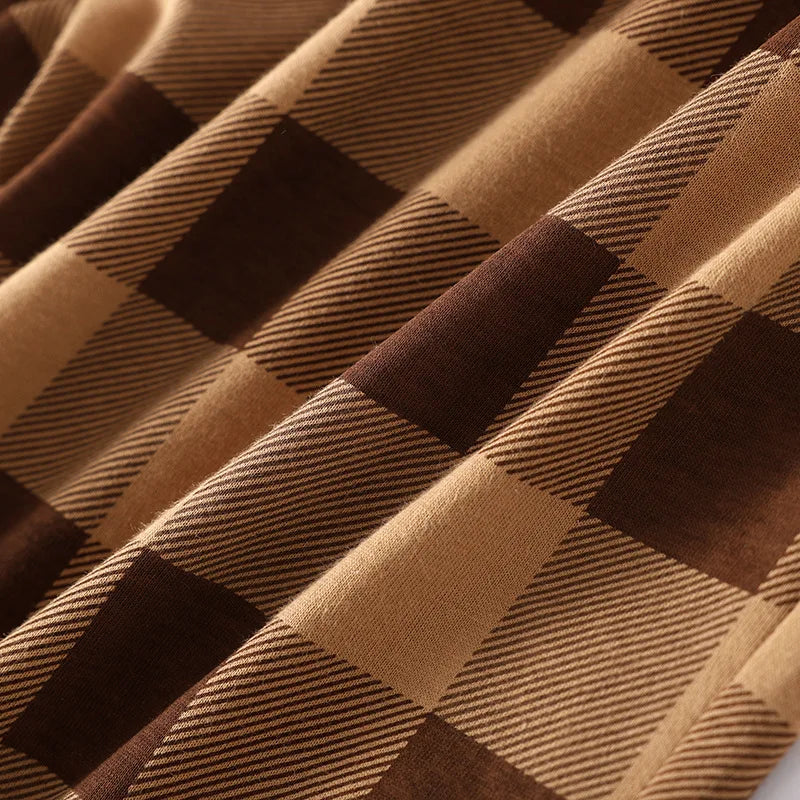 Knitted Checkered 100% Cotton Casual Home Pants
