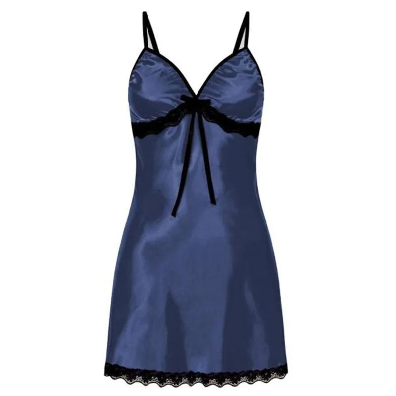 Sexy Silk Satin Nightwear Slip Dress Sleeveless